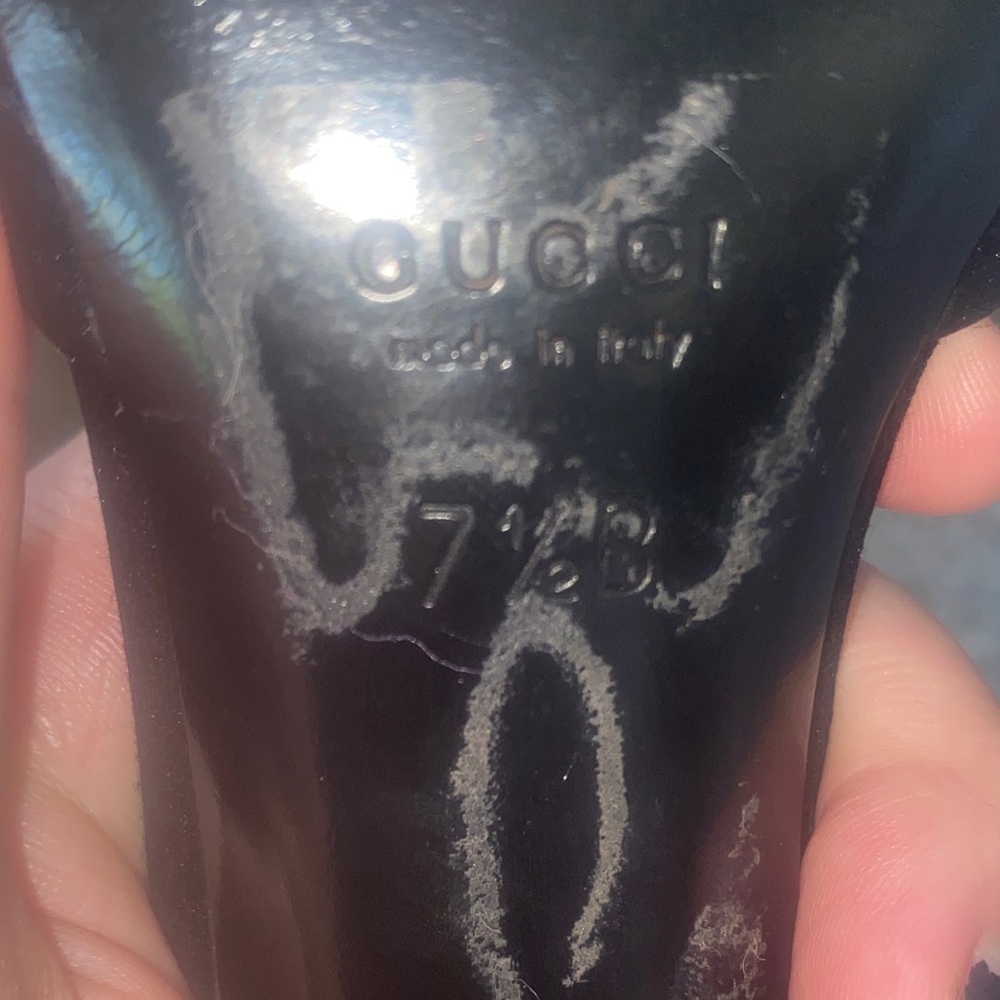 Gucci Black Strappy Heels with Gold Accents - Picture 3 of 4